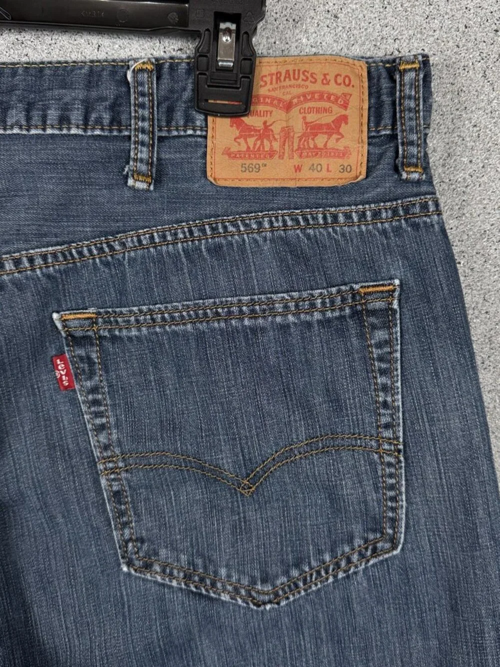 Levi's 569 Loose Straight Men's Jeans 40x30 Blue Work Casual Baggy Denim Wash